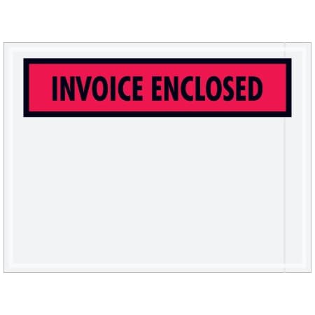 Bsc Preferred 4-1/2 x 6'' Red Panel-Face ''Invoice Enclosed'' Envelopes, 1000PK BUY00024595